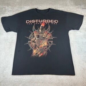 Disturbed T-Shirt Mens XL Black The Vengeful One 2016 World Tour Band Graphic